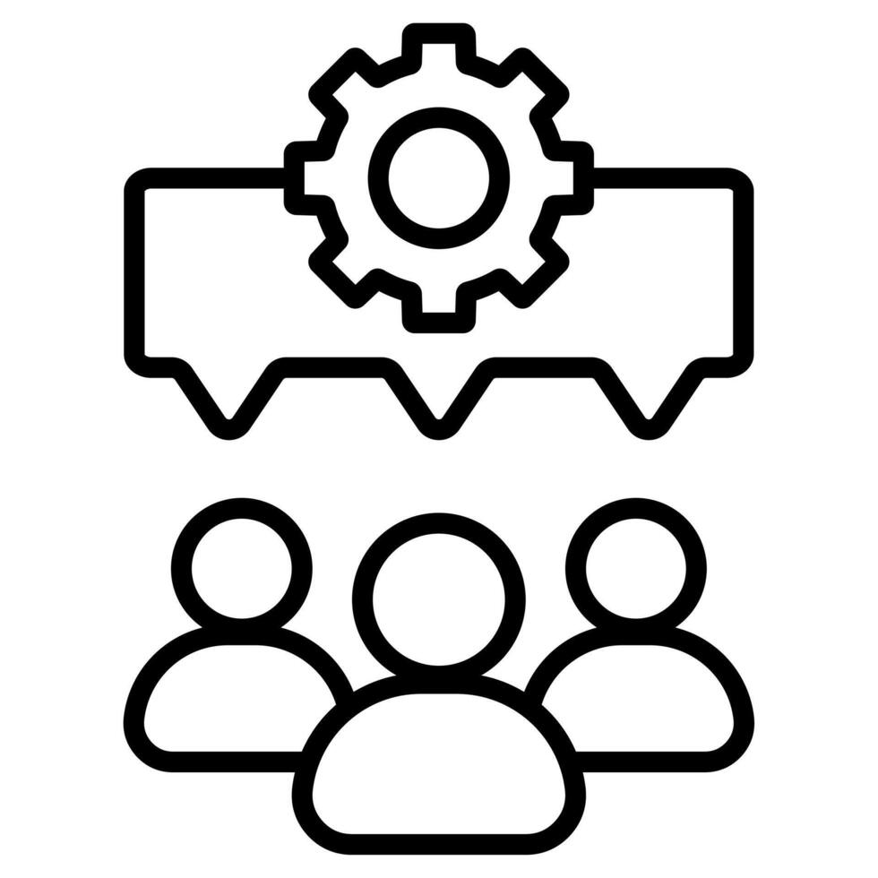 Team Collaboration icon line vector illustration