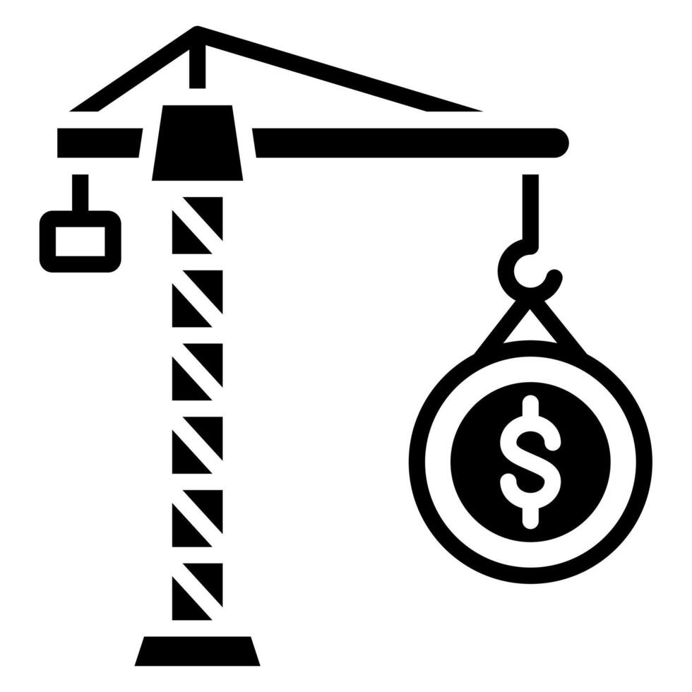Construction Budget icon line vector illustration