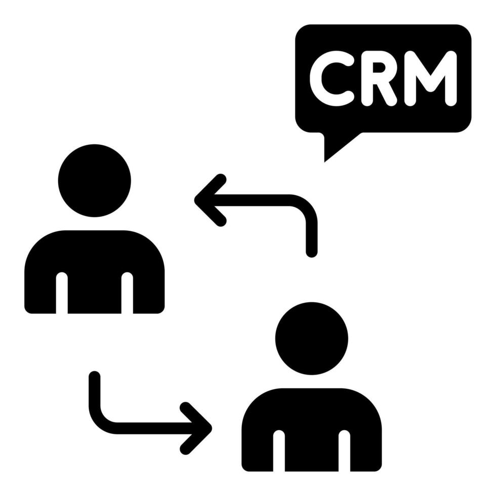 crm Interacción icono línea vector ilustración