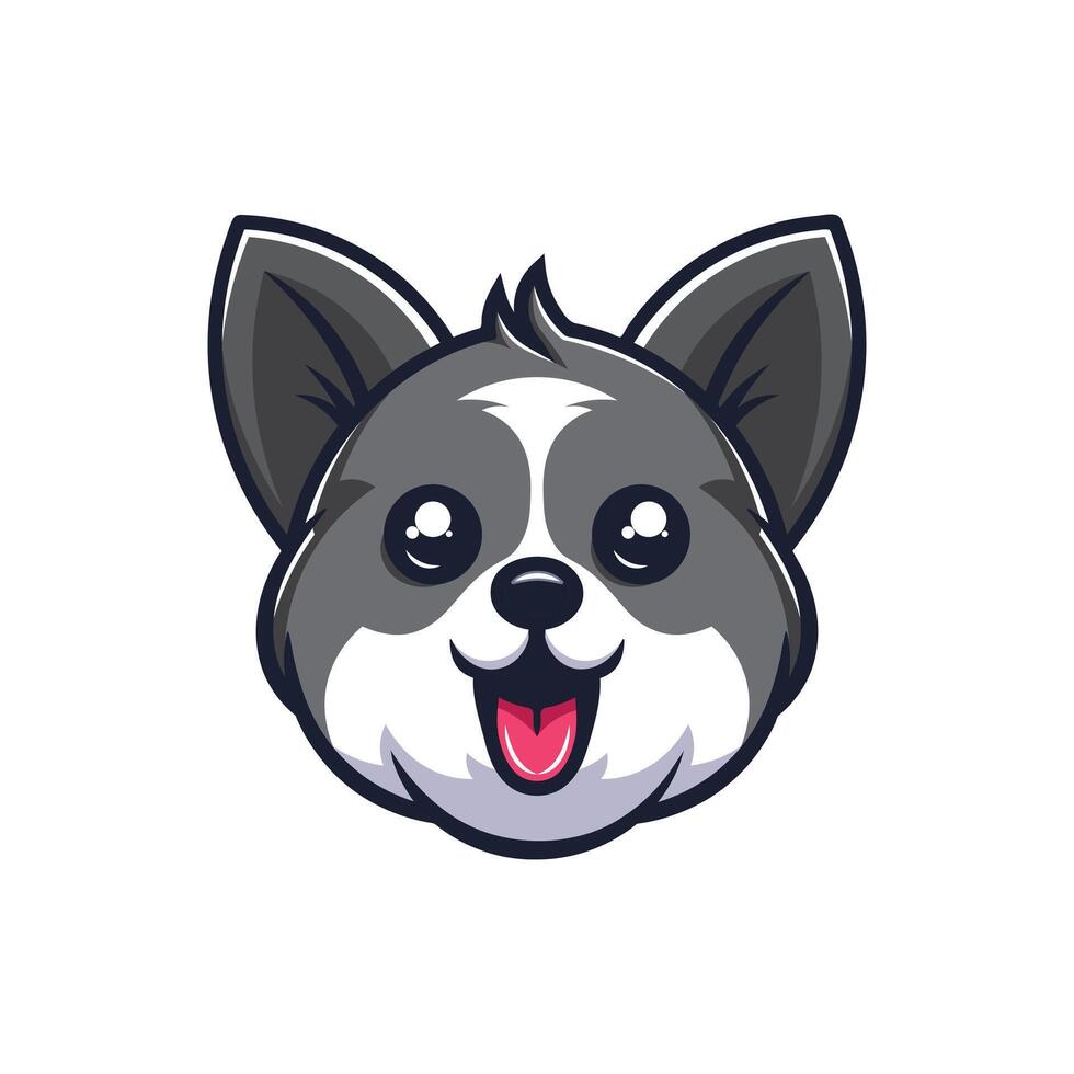 linda perro cabeza mascota vector ilustración