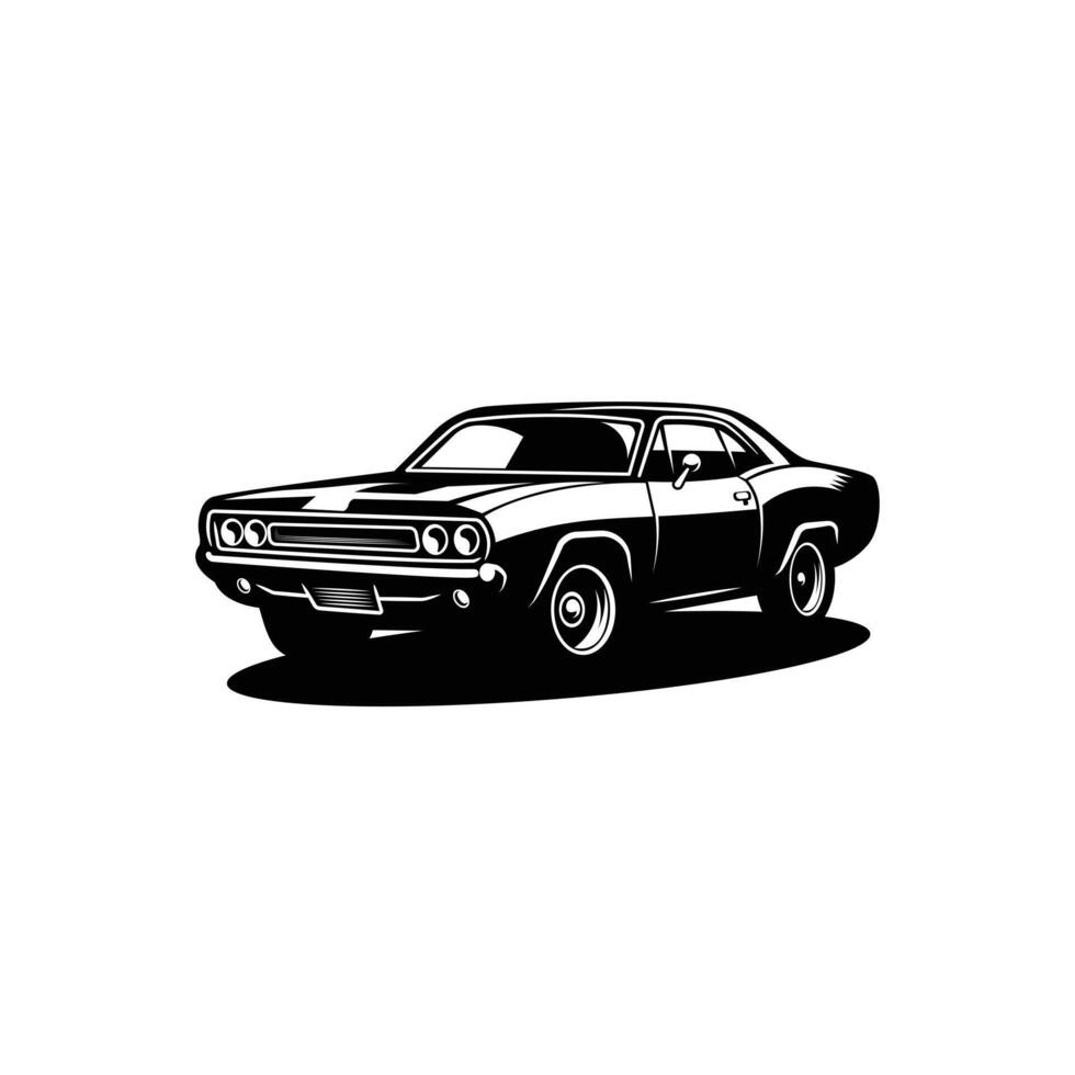 American muscle cars label, vector muscle car icon