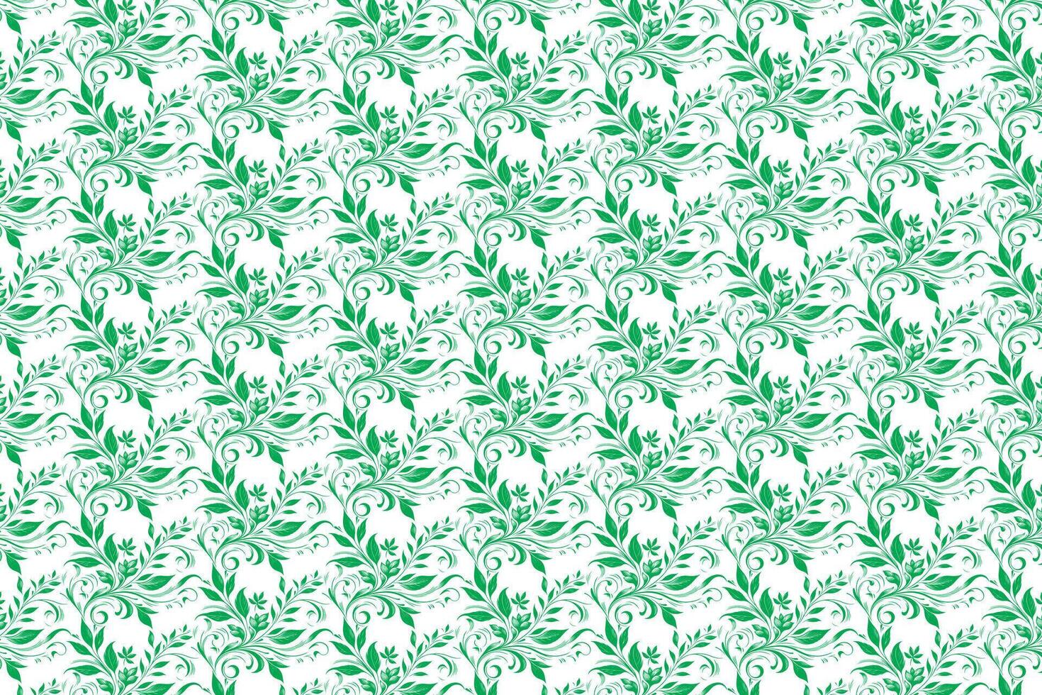 mano dibujar floral flor sin costura modelo de verde floral hojas primavera cuadrado estilo vector diseño en un blanco fondo, cortina, alfombra, fondo de pantalla, ropa, envase