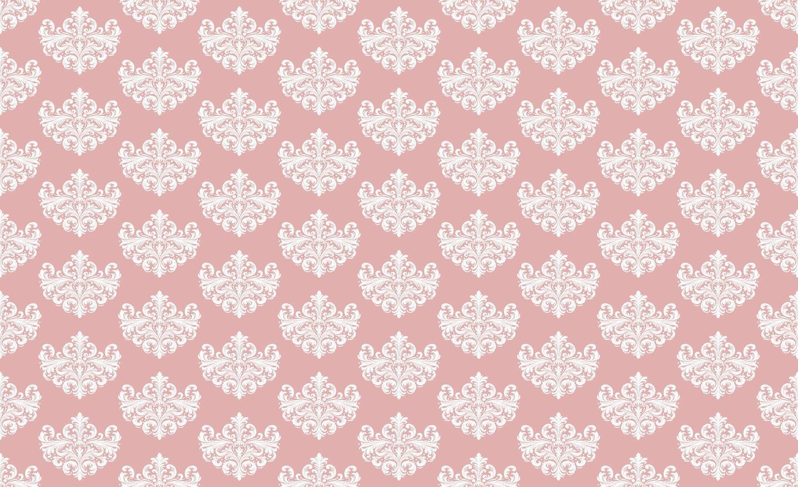 Damask Fabric textile seamless pattern backgground Luxury decorative Ornamental floral vintage style. Curtain, carpet, wallpaper, clothing, wrapping, textile vector