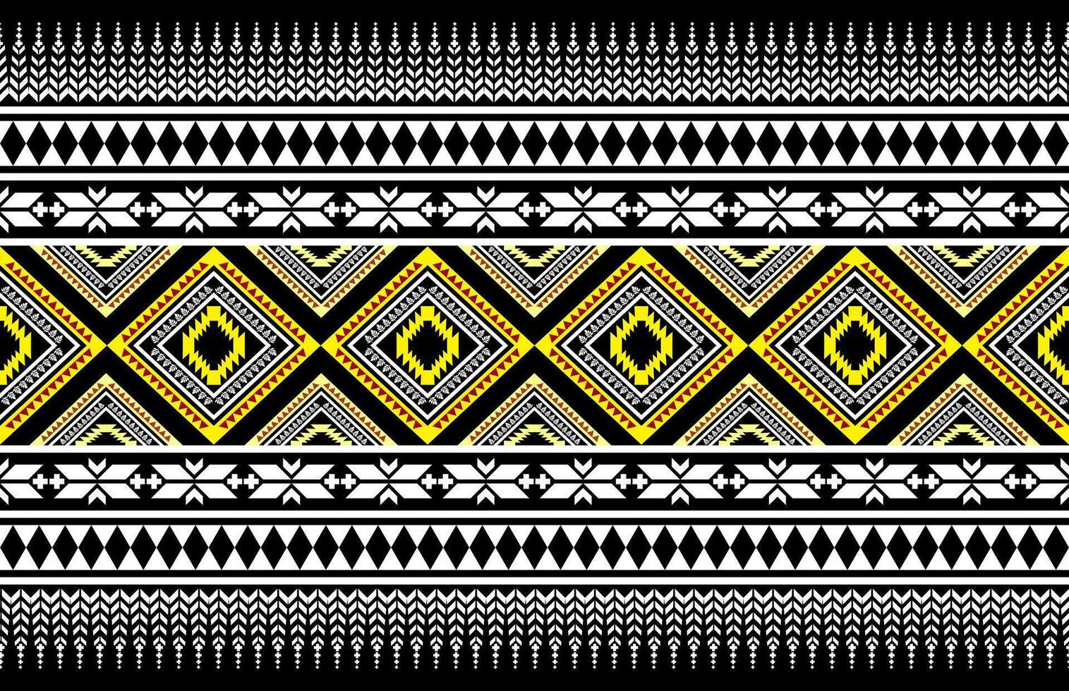 Tribal traditional fabric batik ethnic. ikat seamless pattern geometric repeating. Embroidery, wallpaper, wrapping, fashion, carpet, clothing. Black and white vector