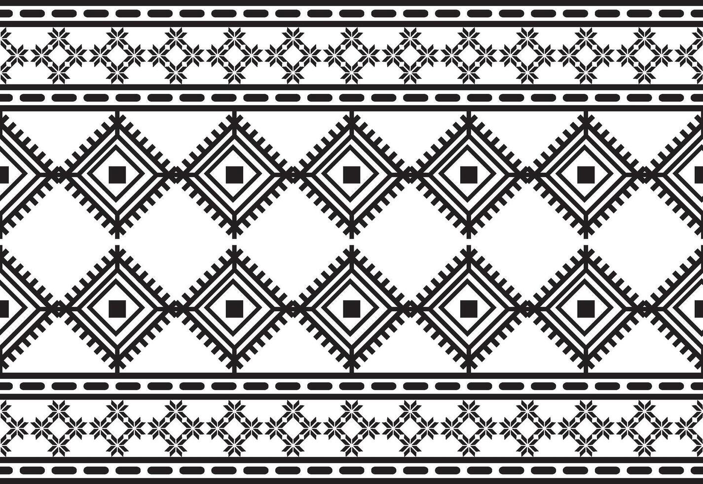 tribal tradicional tela batik étnico. ikat floral sin costura modelo hojas geométrico repitiendo diseño para fondo de pantalla, envase, moda, alfombra, ropa. negro y blanco vector