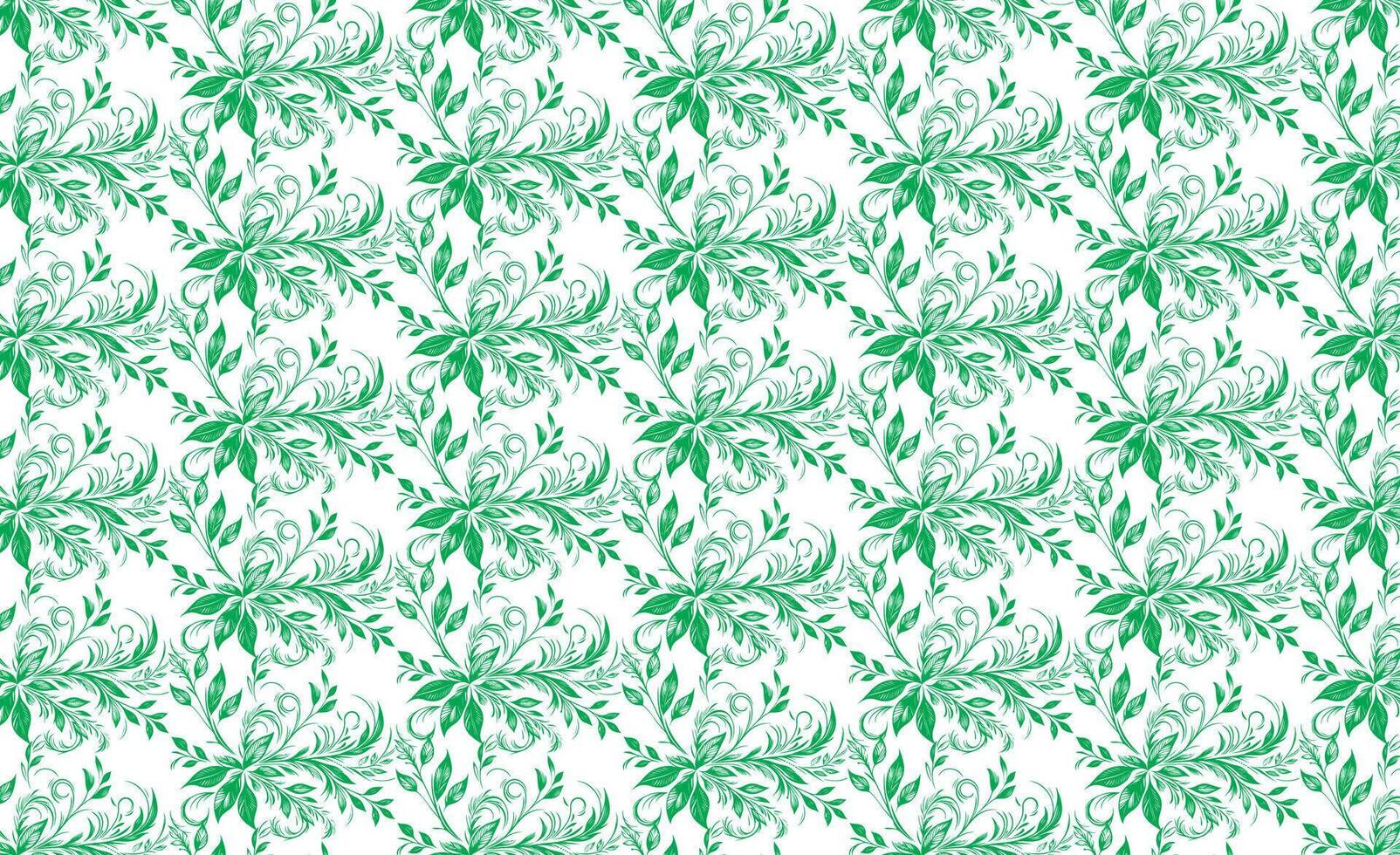 mano dibujar floral flor sin costura modelo de verde floral hojas primavera cuadrado estilo vector diseño en un blanco fondo, cortina, alfombra, fondo de pantalla, ropa, envase