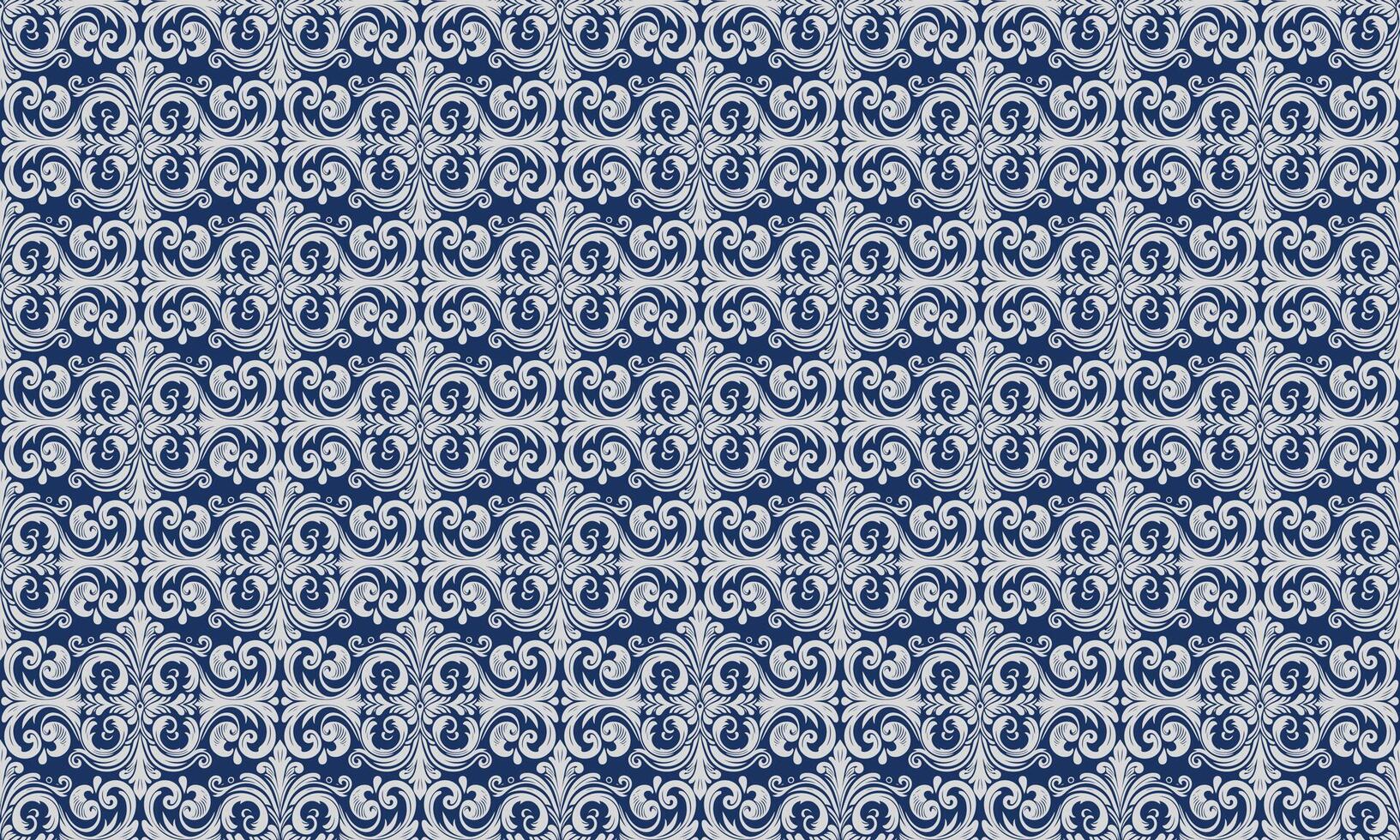 damasco tela textil sin costura modelo antecedentes lujo decorativo ornamental floral Clásico estilo. cortina, alfombra, fondo de pantalla, ropa, envase, textil vector