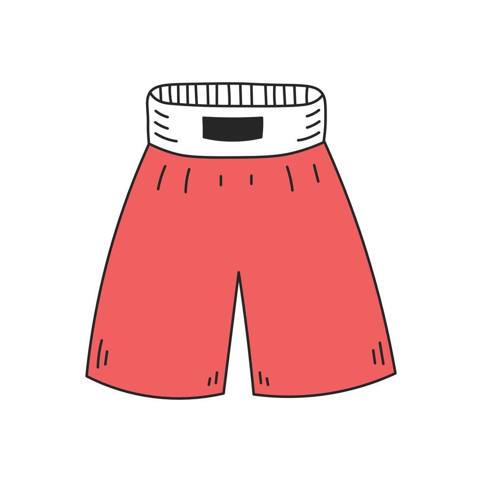 rojo boxeo pantalones cortos vector ilustración
