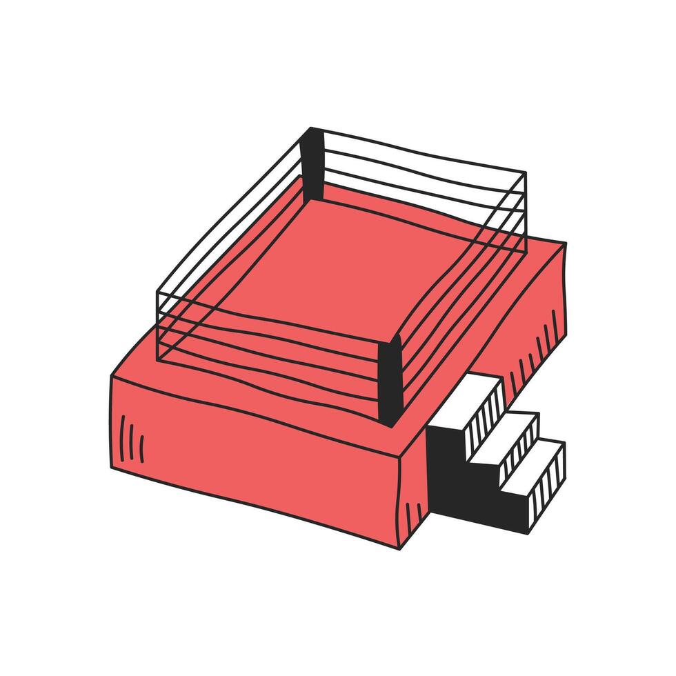 Boxing ring sketch vector