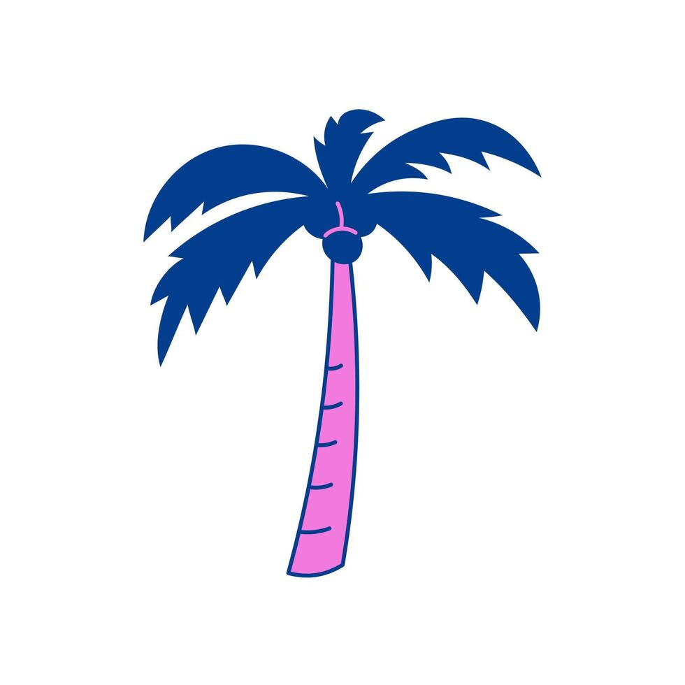 Colorful palm tree icon vector