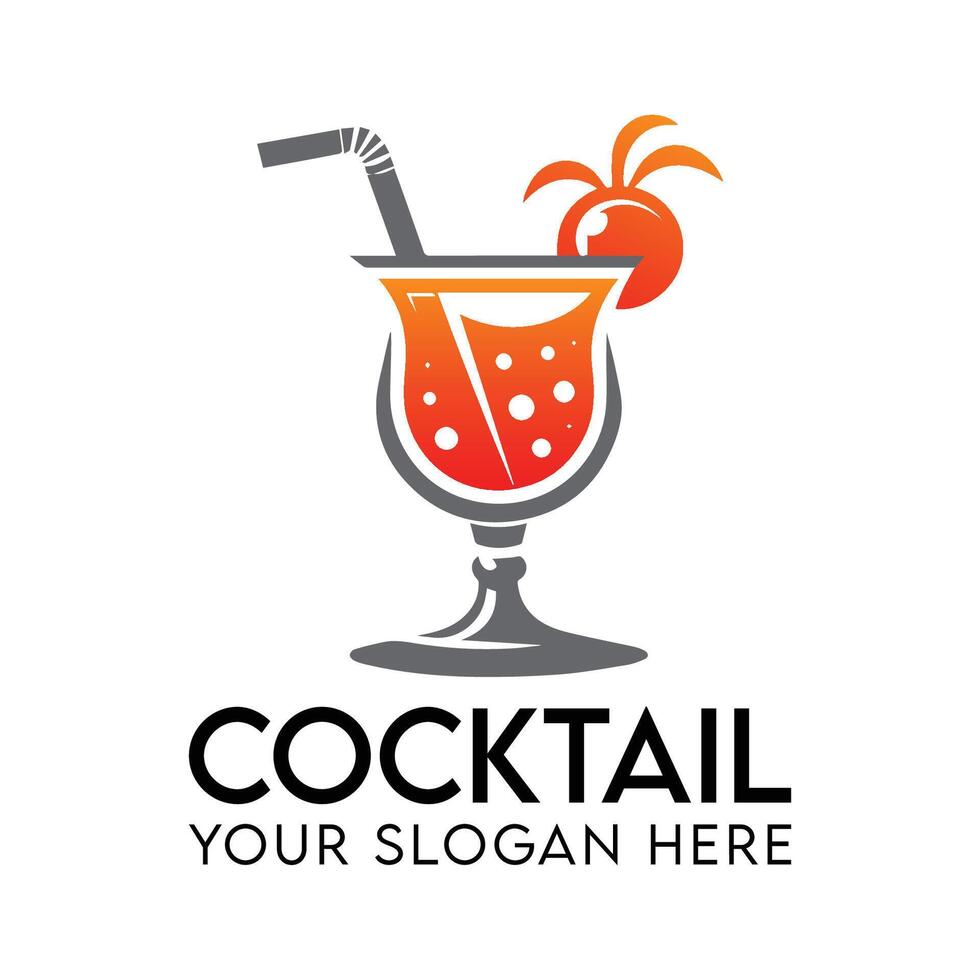 cocktail glass logo vector set template, cocktail glass logo vector set of elements, cocktail glass vector illustration