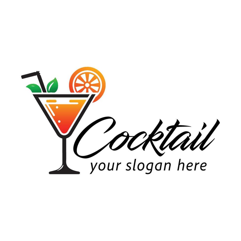 cocktail glass logo vector set template, cocktail glass logo vector set of elements, cocktail glass vector illustration