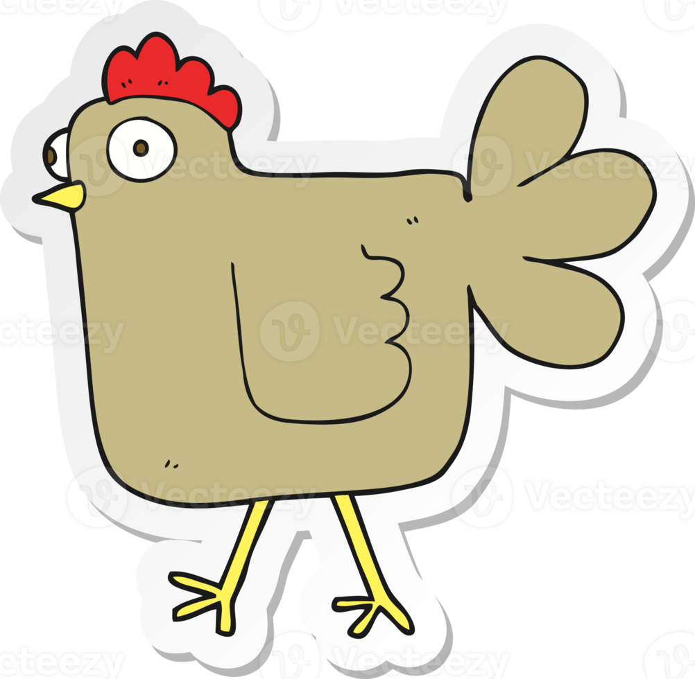 sticker of a cartoon chicken png