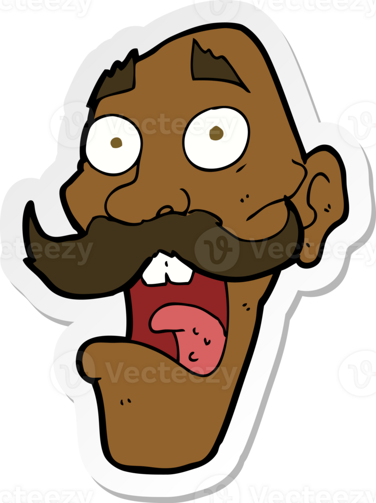 sticker of a cartoon frightened old man png