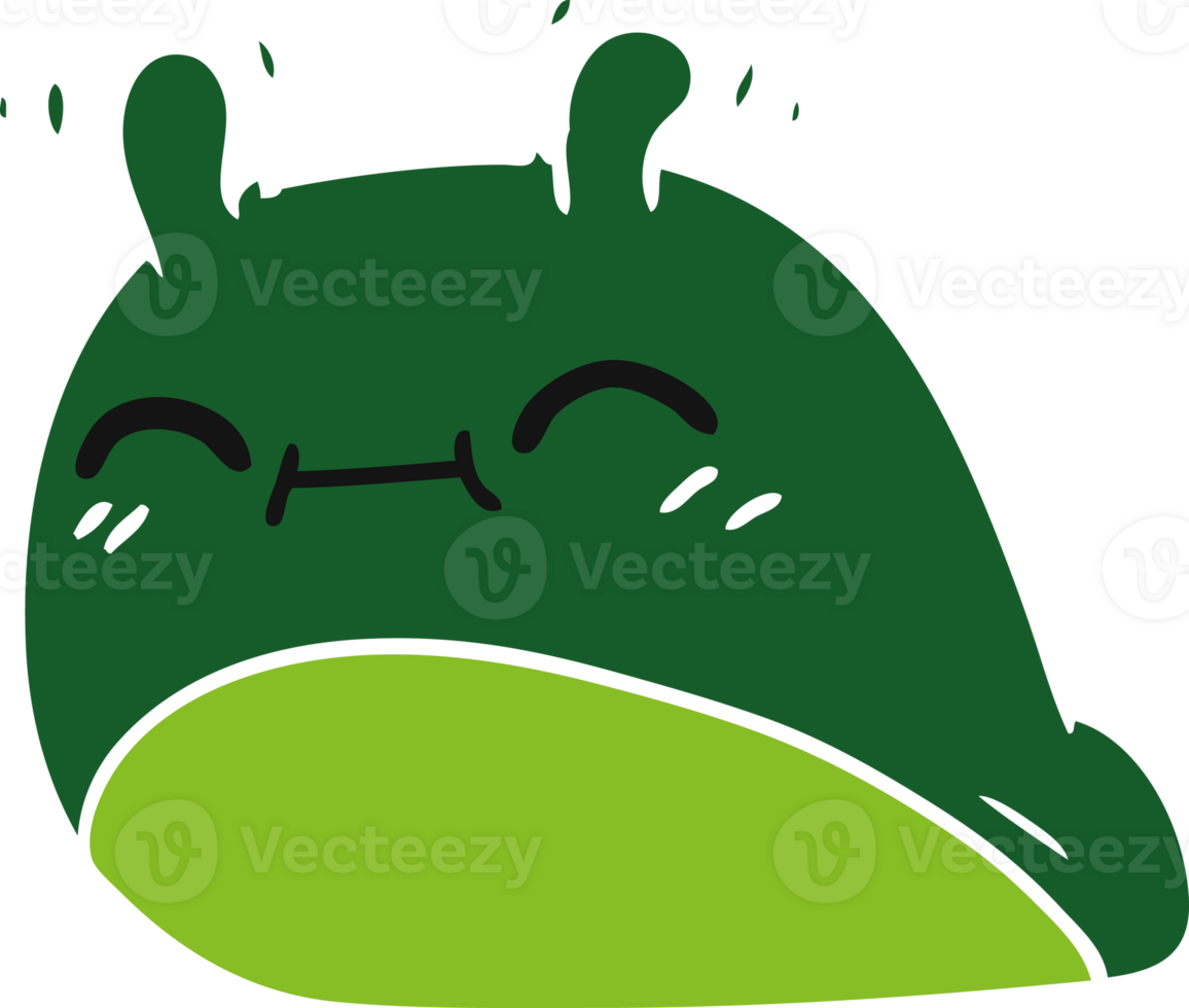 hand drawn cartoon of a happy kawaii slug png