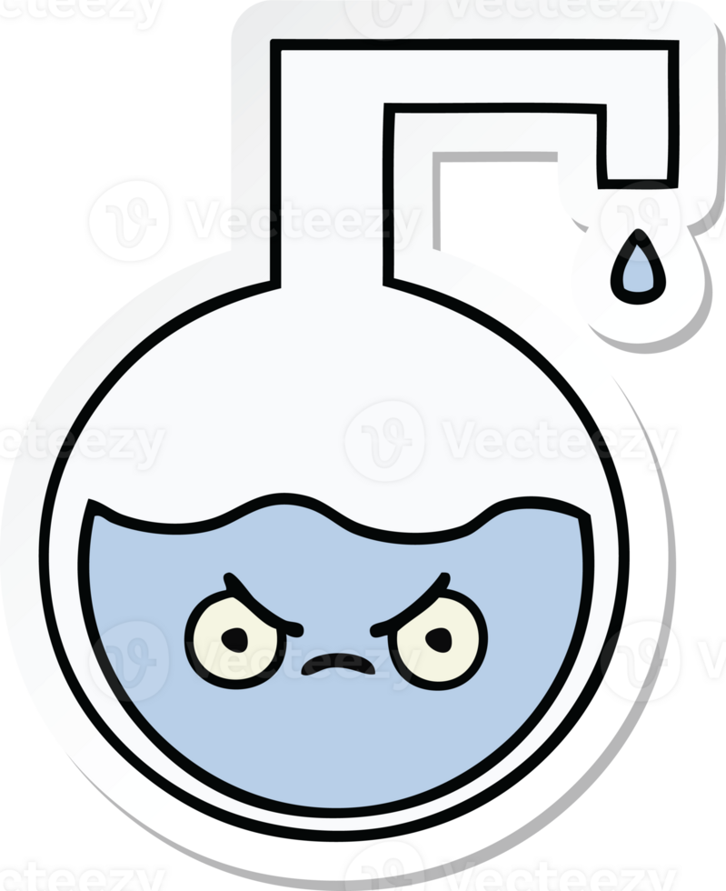 sticker of a cute cartoon science experiment png