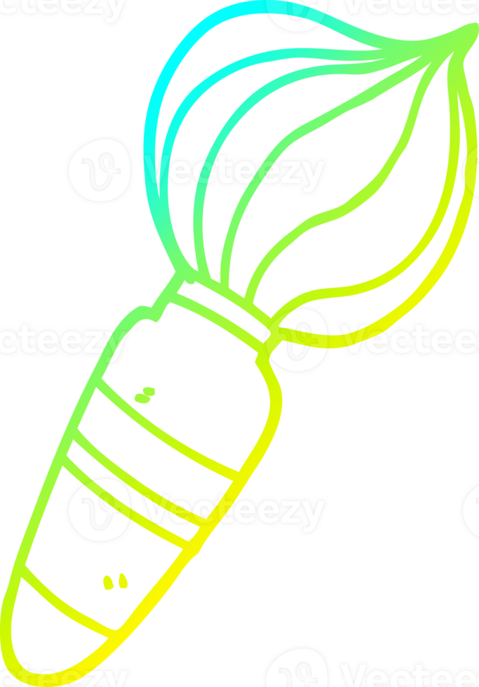 cold gradient line drawing of a cartoon paint brush png