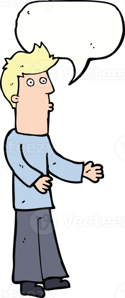 cartoon man explaining with speech bubble png