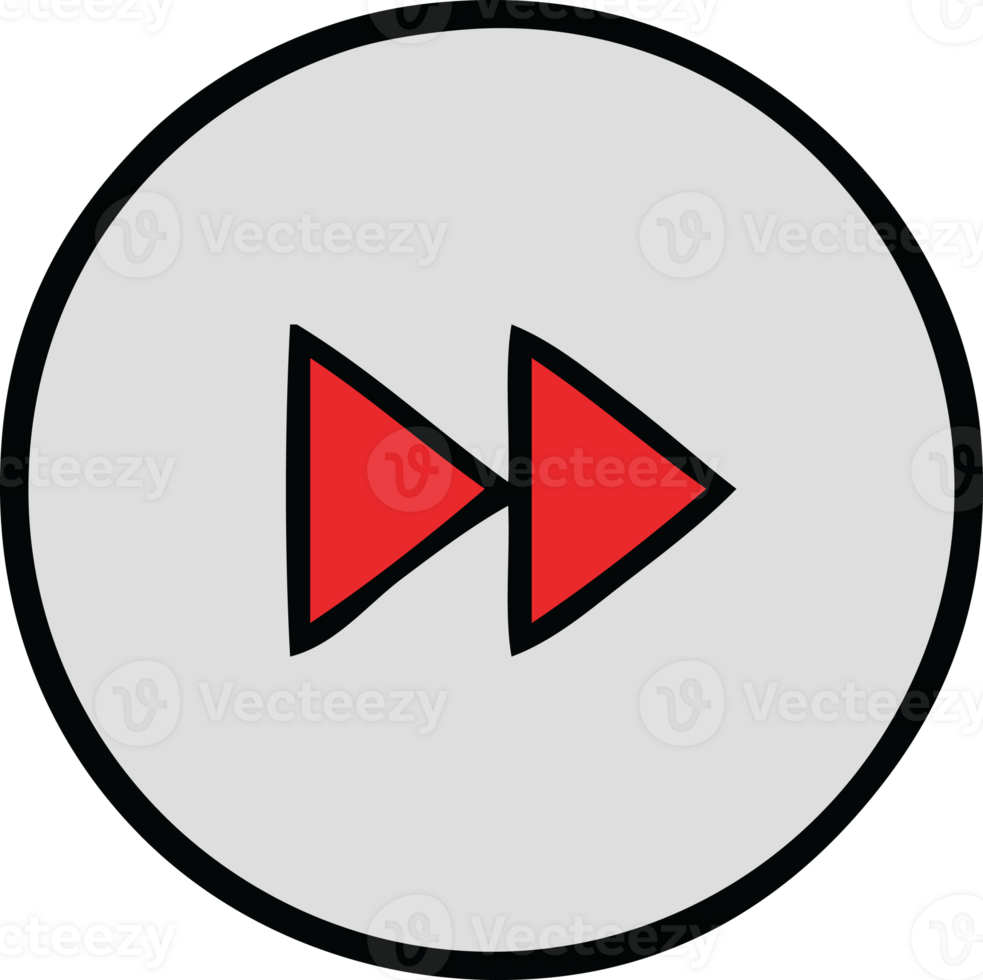 cute cartoon of a fast forward button png