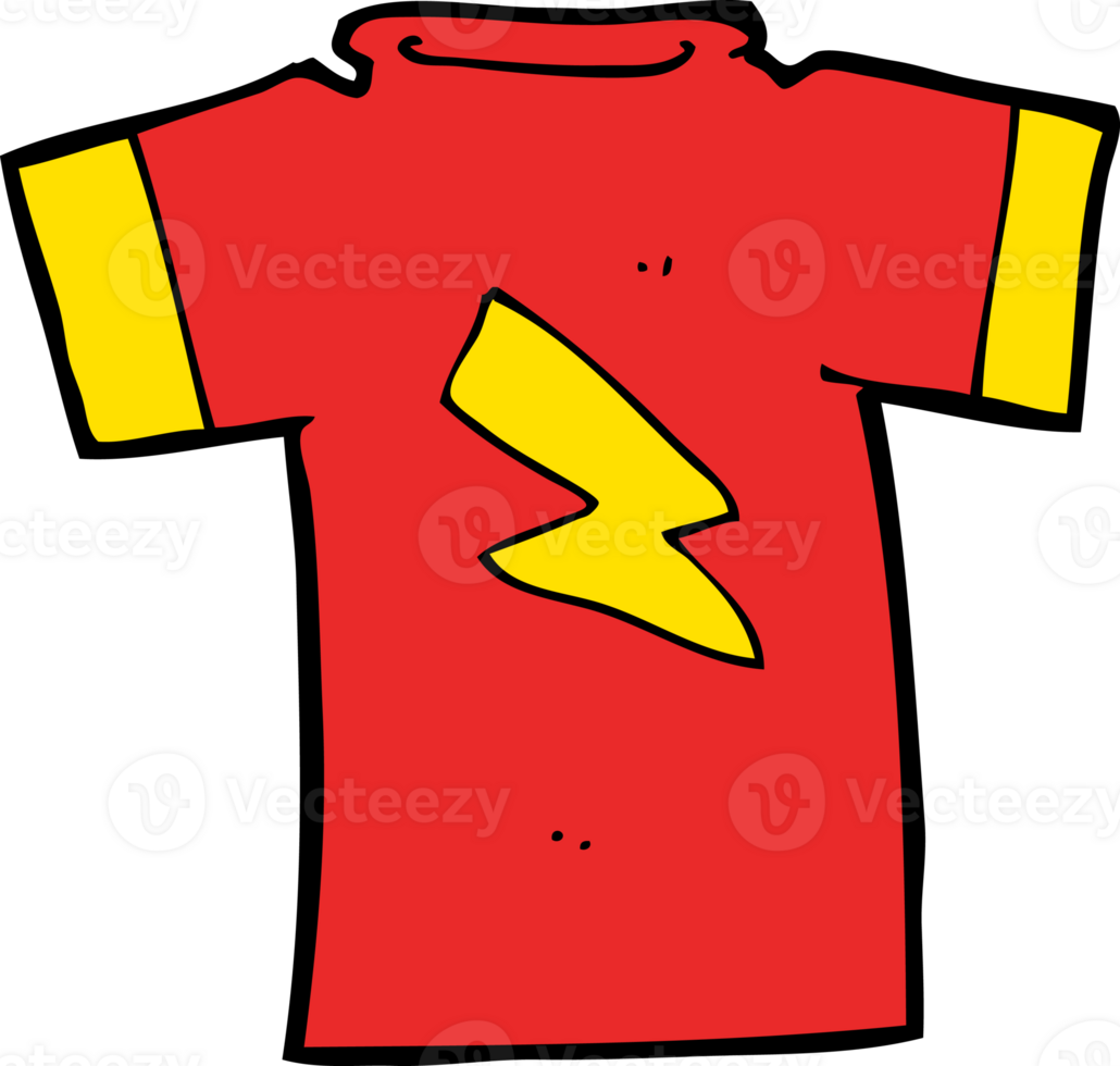 cartoon t shirt with lightning bolt png