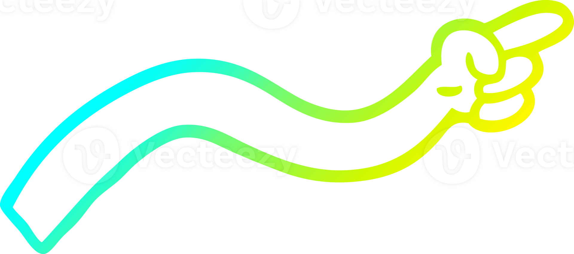 cold gradient line drawing of a cartoon pointing arm png