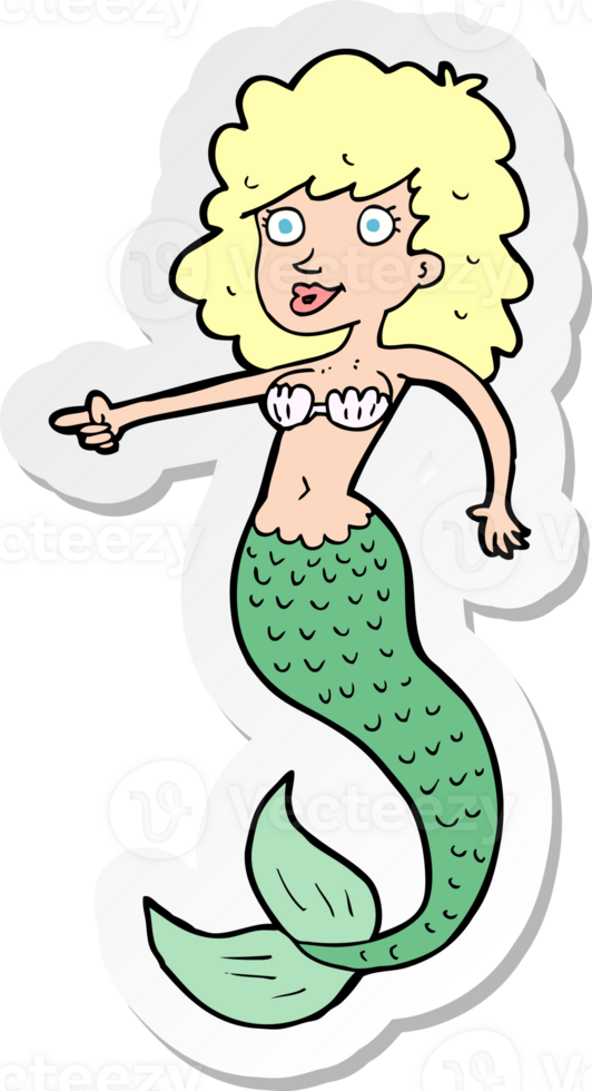 sticker of a cartoon mermaid png