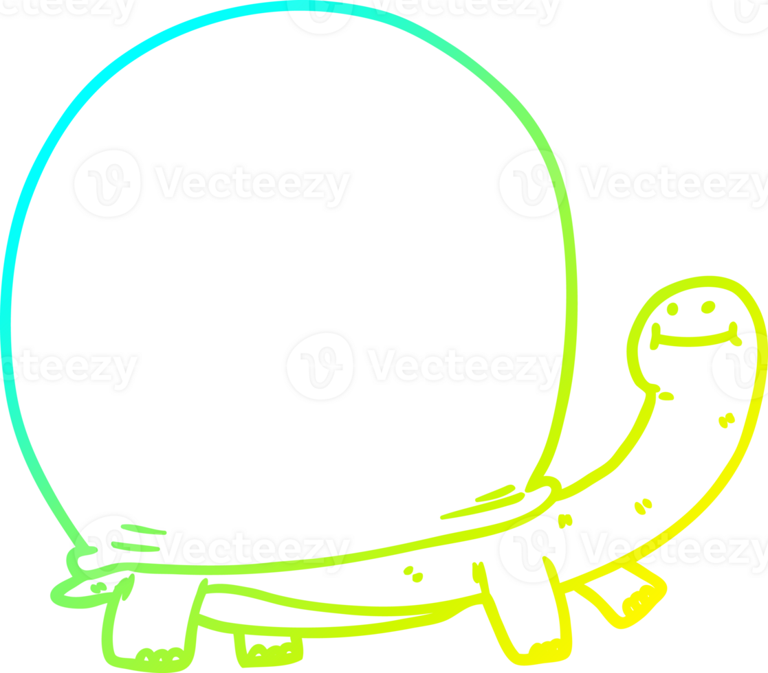 cold gradient line drawing of a cartoon tortoise png