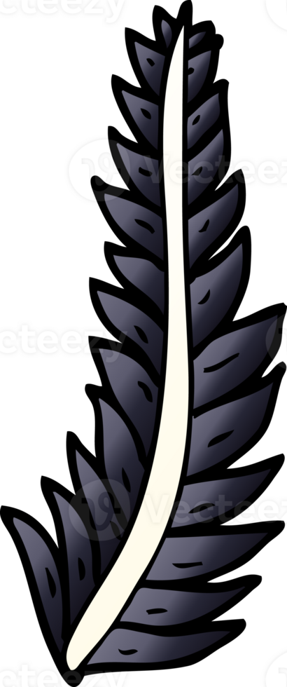 cartoon doodle black feather png