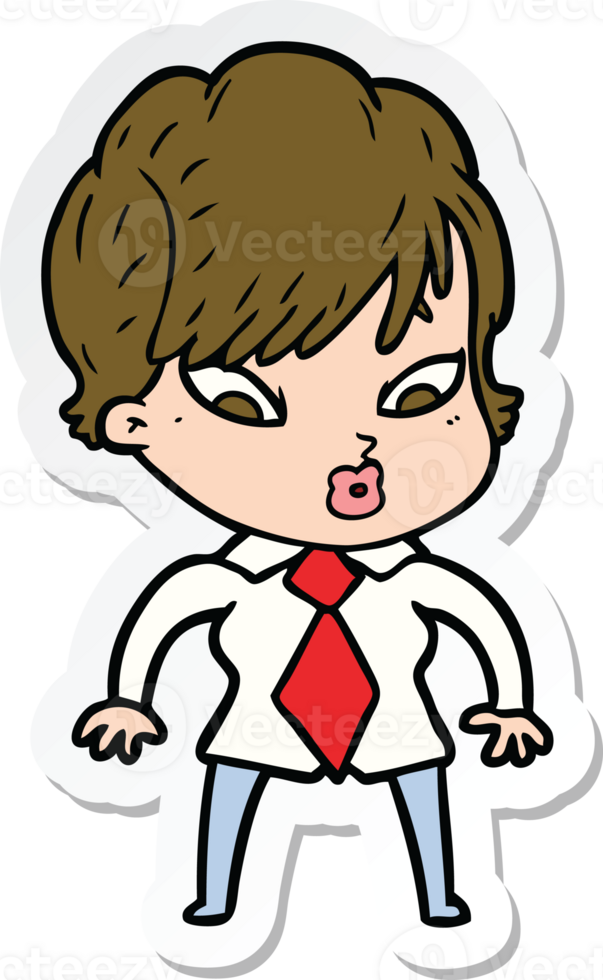 sticker of a cartoon woman png