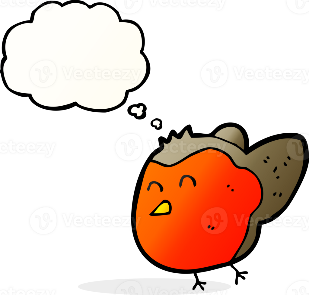 cartoon robin with thought bubble png