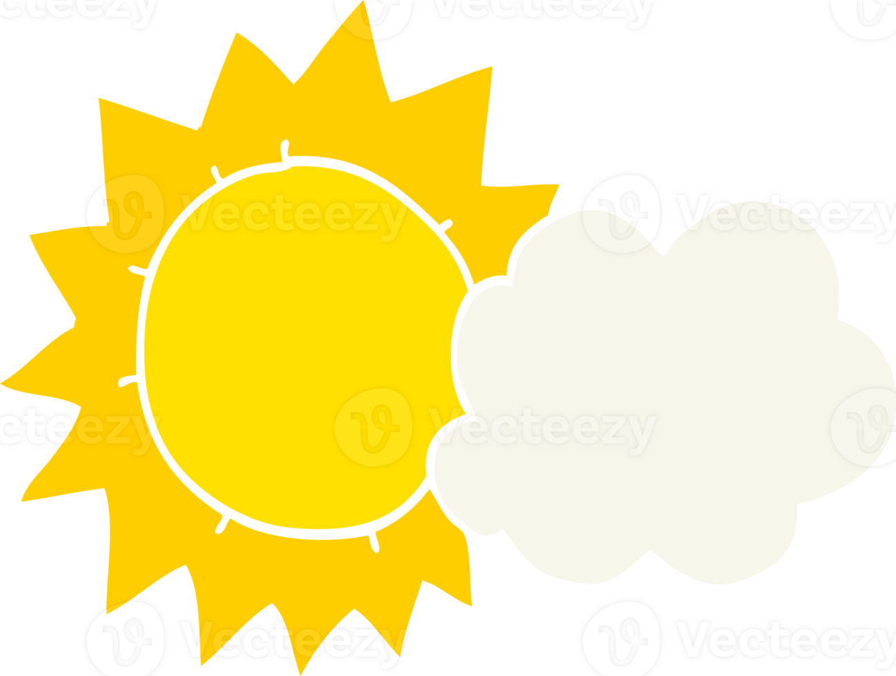flat color style cartoon weather png