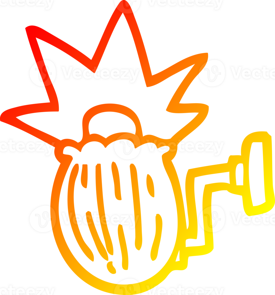 warm gradient line drawing of a cartoon house light png