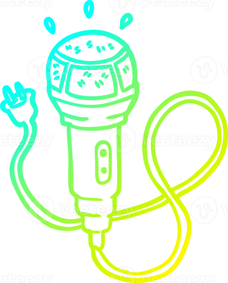 cold gradient line drawing microphone png