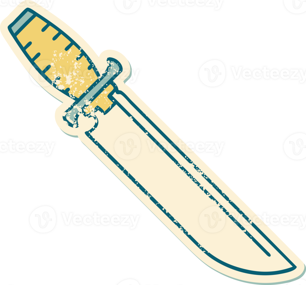 distressed sticker tattoo style icon of knife png