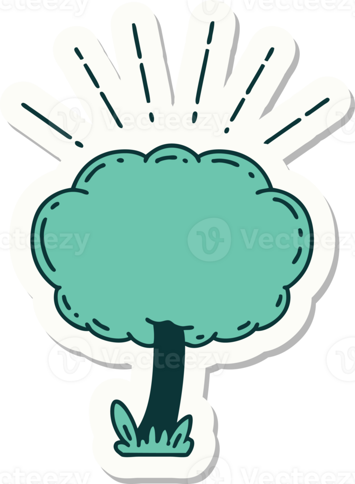 sticker of tattoo style tree png