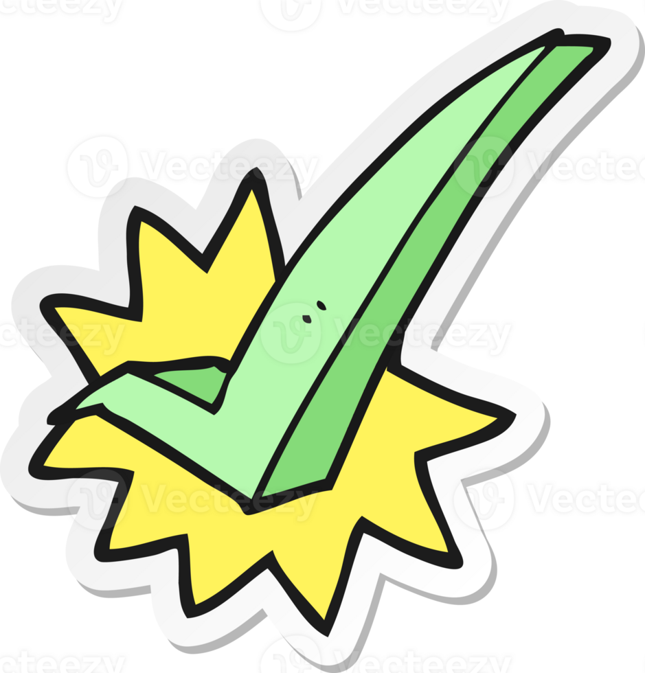 sticker of a cartoon tick symbol png