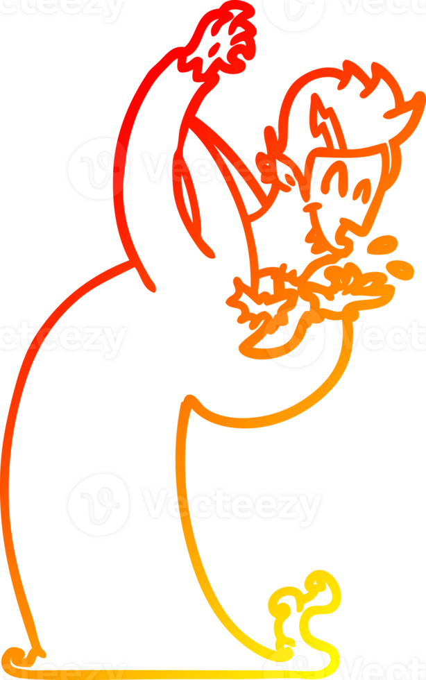 warm gradient line drawing cartoon vampire png