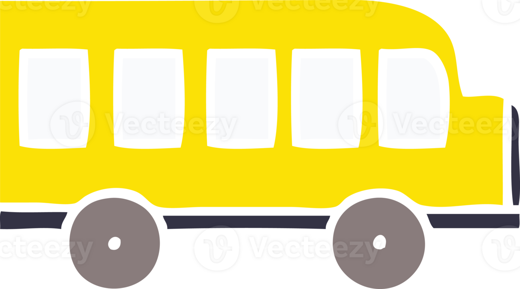 flat color retro cartoon school bus png