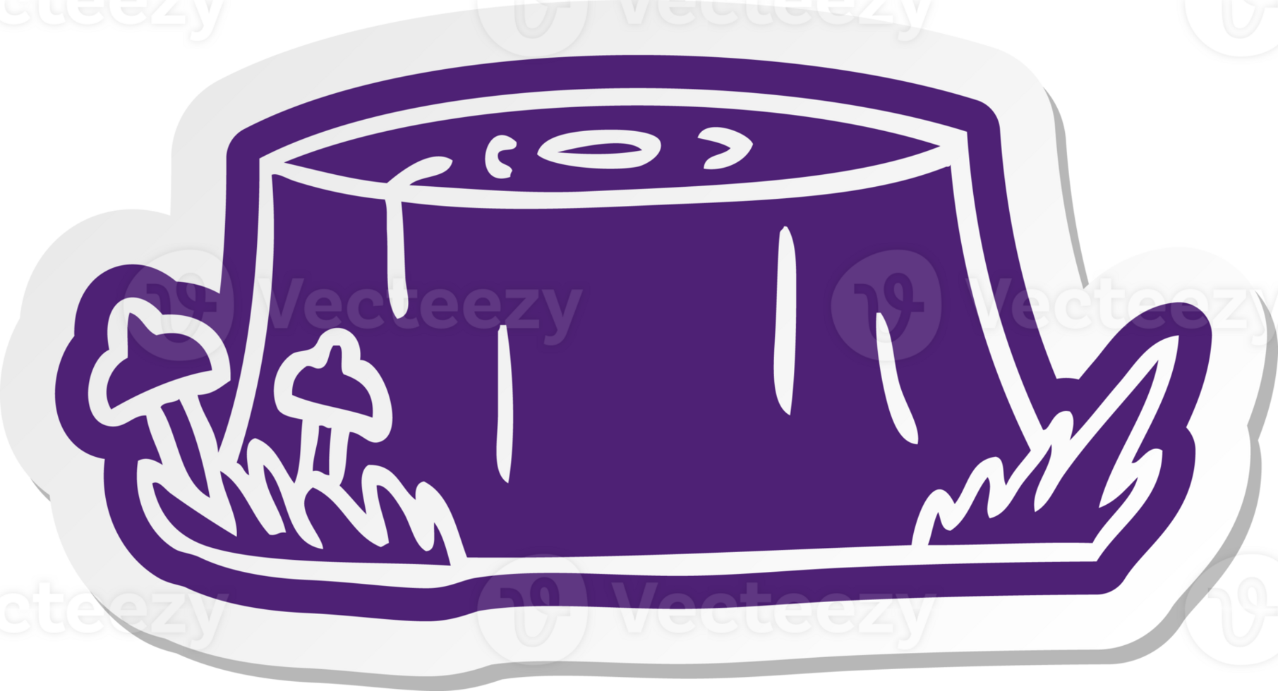 cartoon sticker of a tree log png