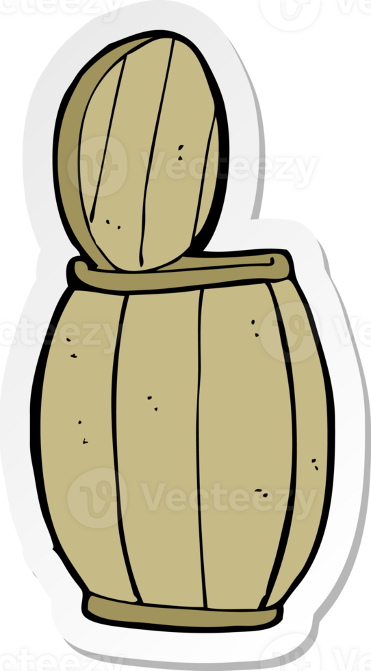 sticker of a cartoon beer barrel png