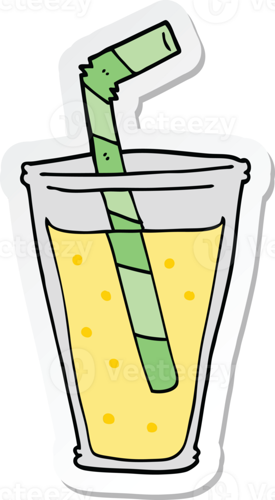 sticker of a cartoon fizzy drink png