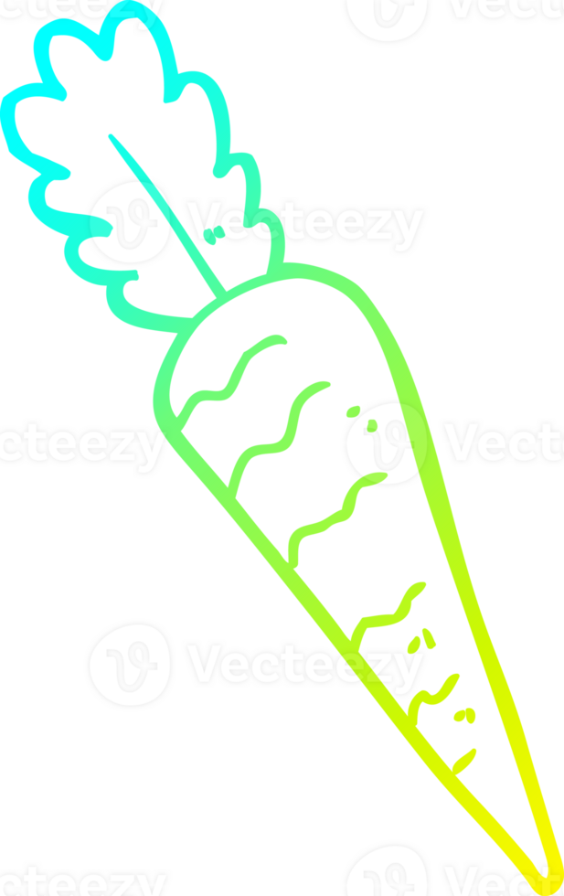 cold gradient line drawing cartoon carrot png