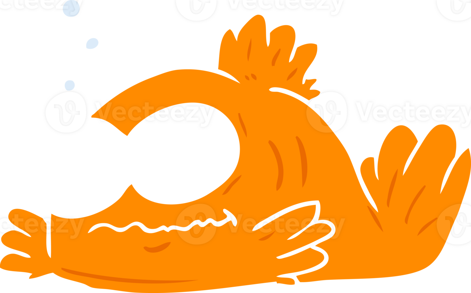 funny flat color style cartoon goldfish png