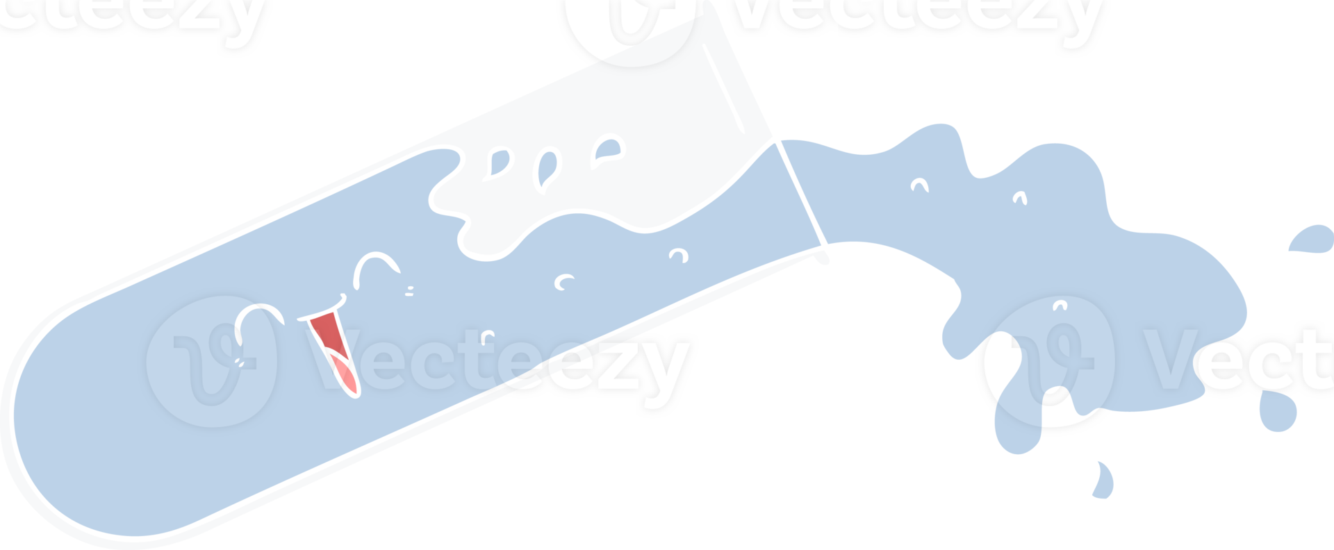 flat color style cartoon test tube spilling png