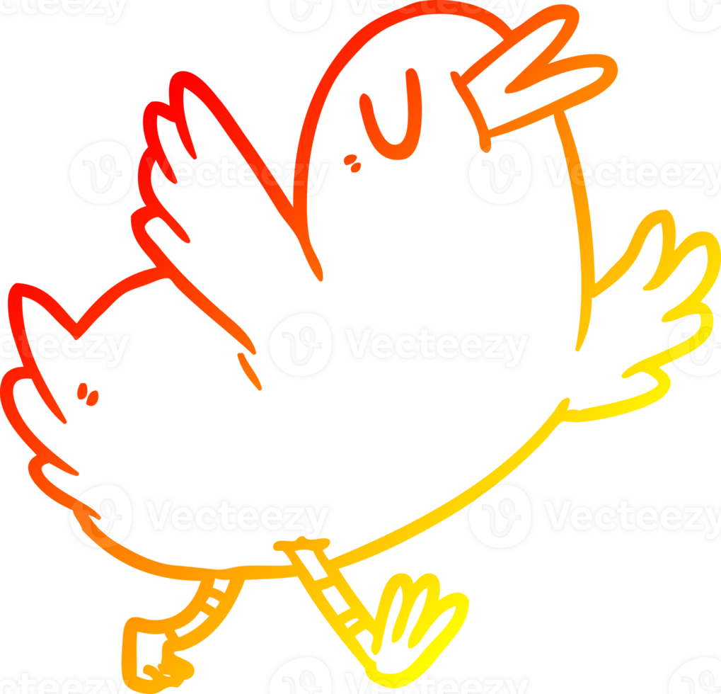 warm gradient line drawing happy bird png