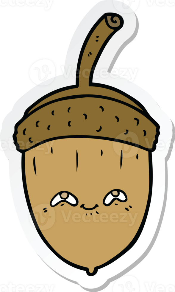 sticker of a cartoon acorn png