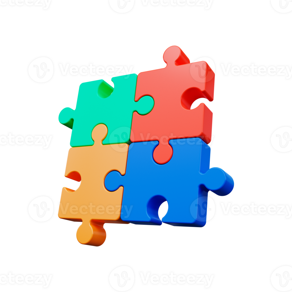 3d Puzzle icon. Teamwork concept png