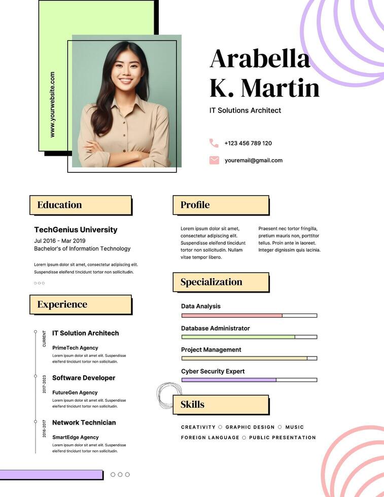 Creative Women in Technology Resume template