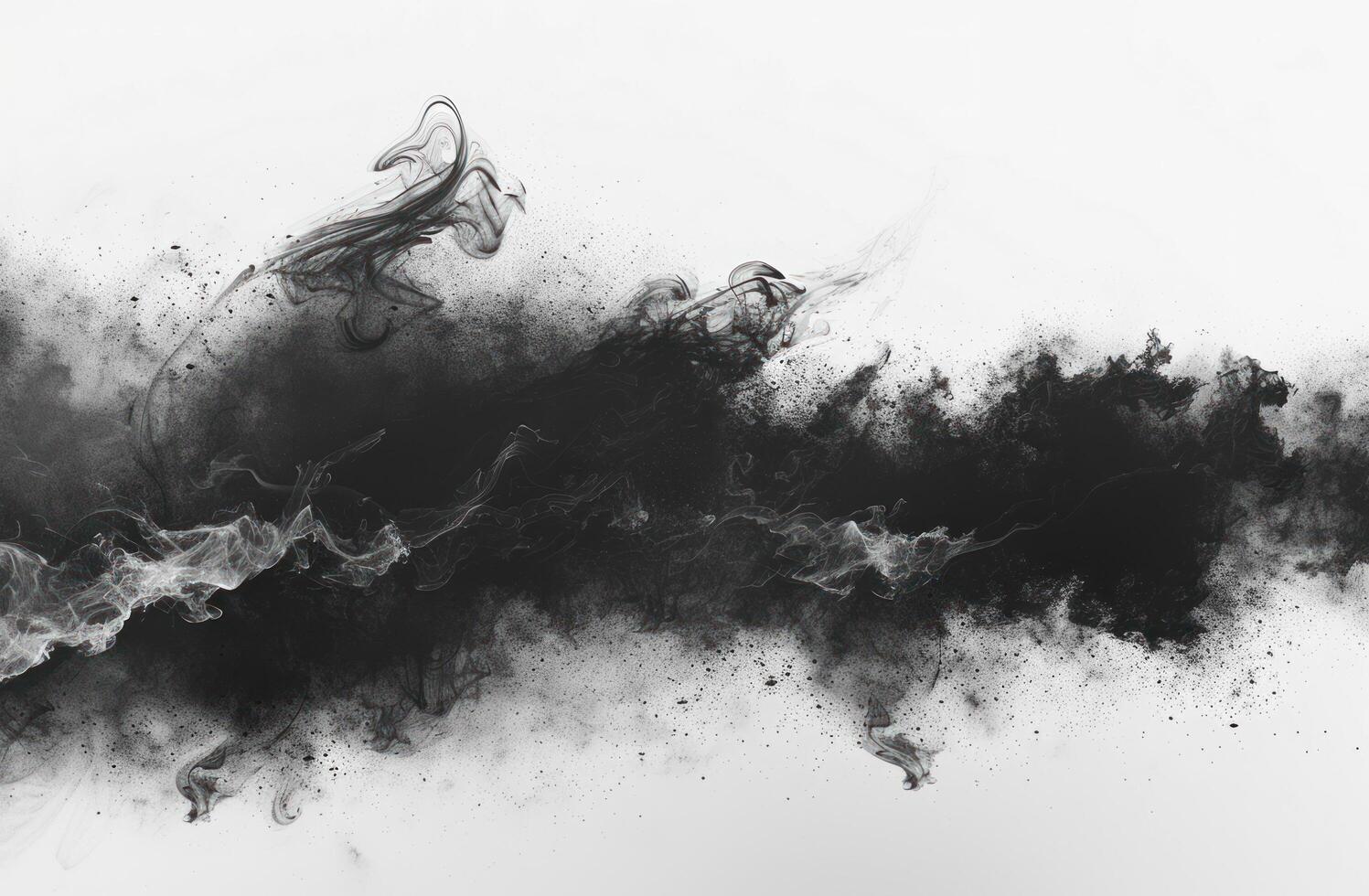 AI generated black paint brushes photo