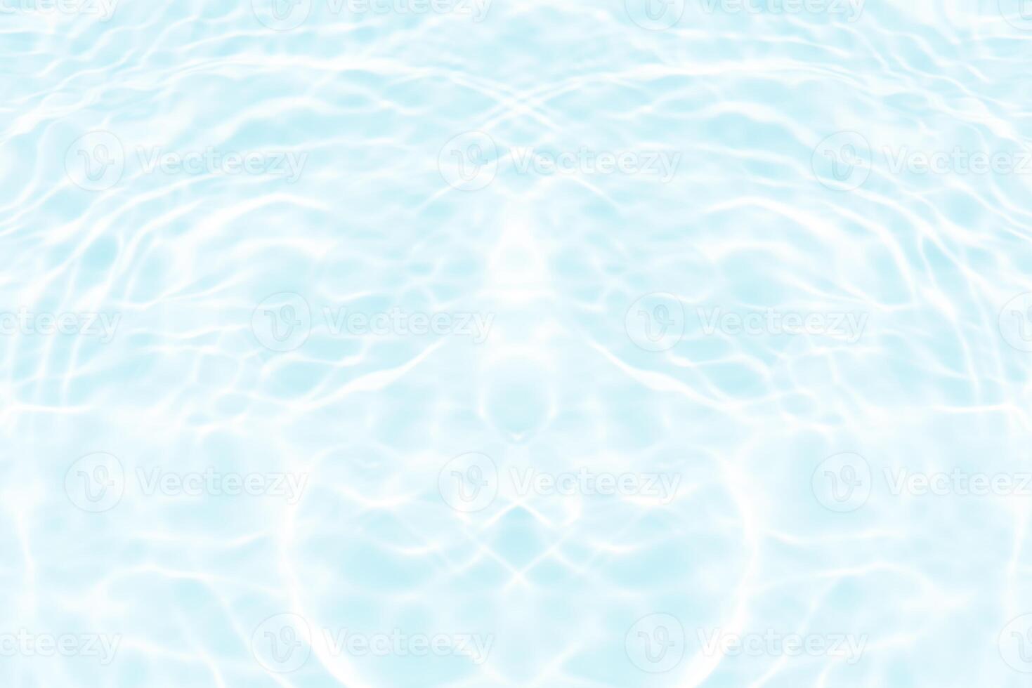 Bluewater waves on the surface ripples blurred. Defocus blurred transparent blue colored clear calm water surface texture with splash and bubbles. Water waves with shining pattern texture background. photo